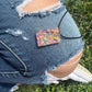 Necklace: Pink Gold Rectangle Pendant